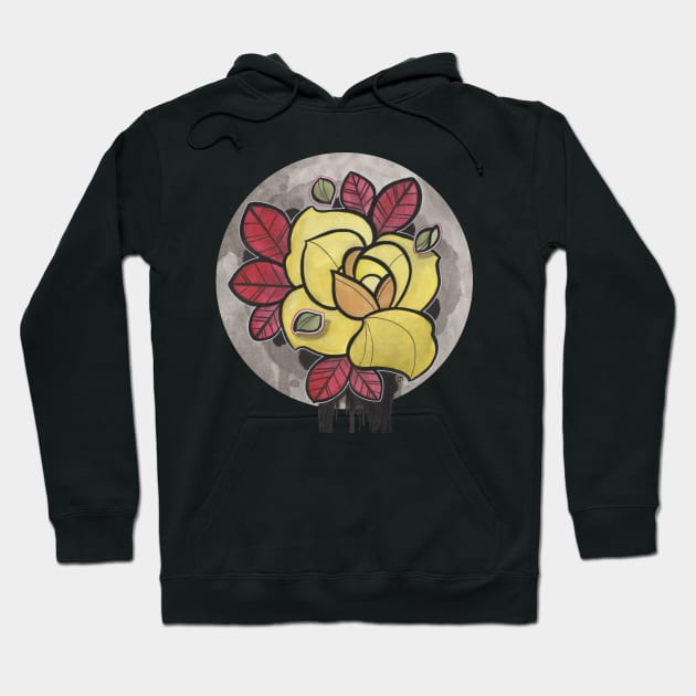 Yellow Rose Hoodie by Jhooray